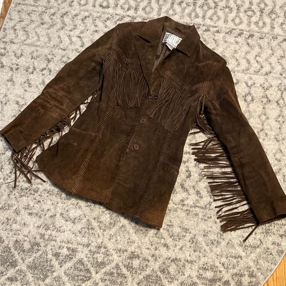 BB Dakota Leather/Suede Fringe Jacket - Picture 1 of 5